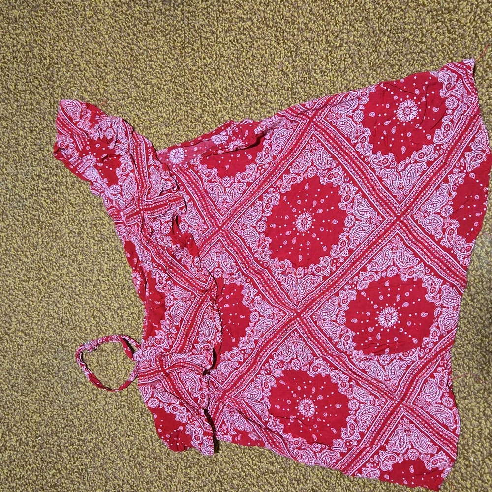 Red and white CraveFame tank top size medium